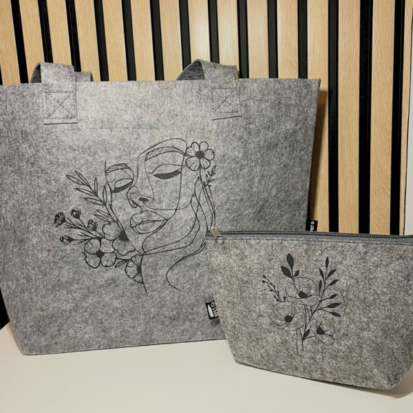 Conjunto bolsa gris